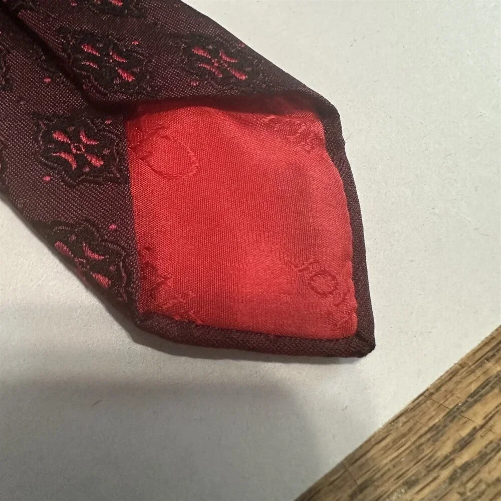Vintage Christian Dior Made In France Mens Silk Necktie Geometric Tie